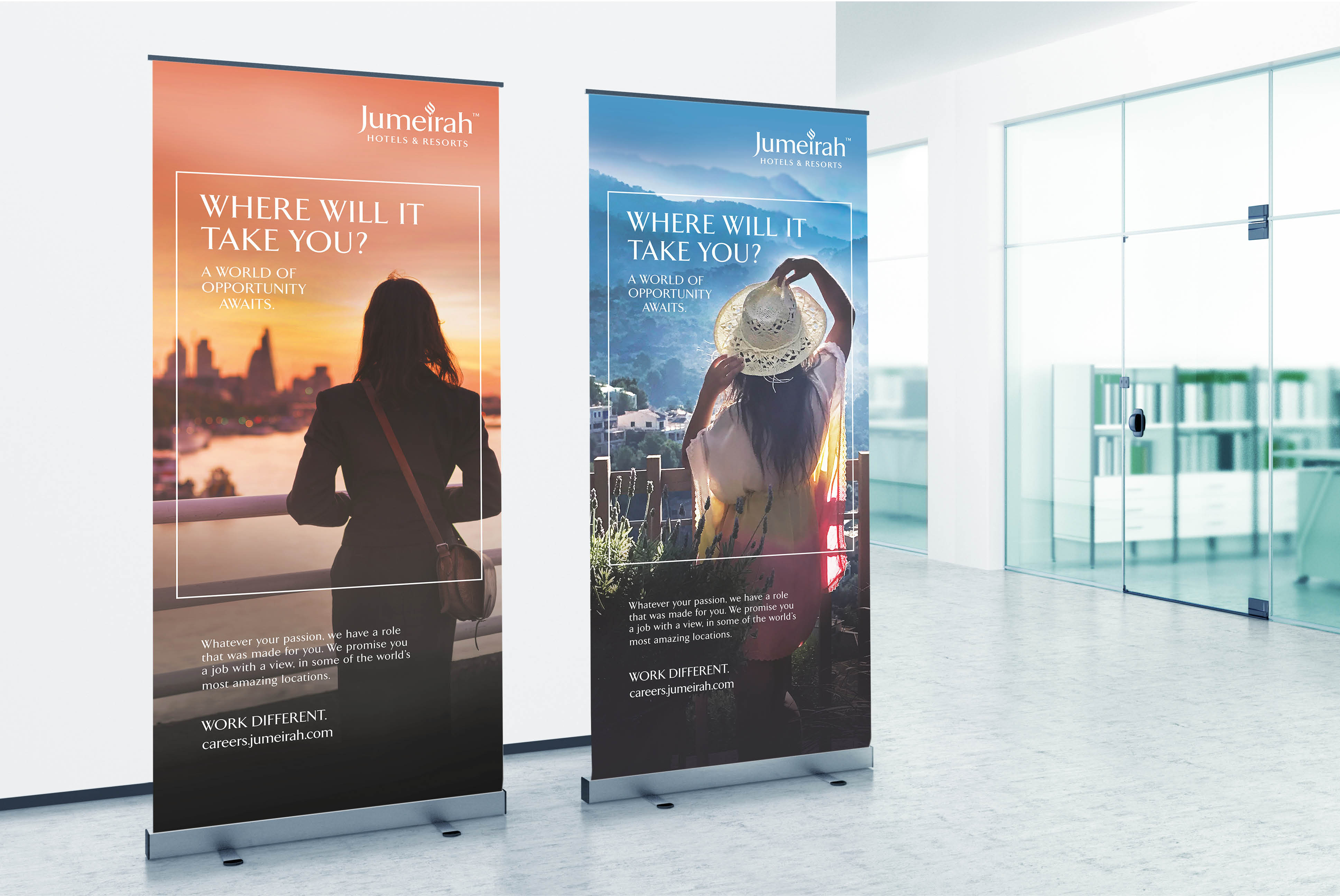 Jumeirah HR pull-up banners | Jumeirah Hotels | Advertising and Creative Strategy | Independent Marketing - IM London