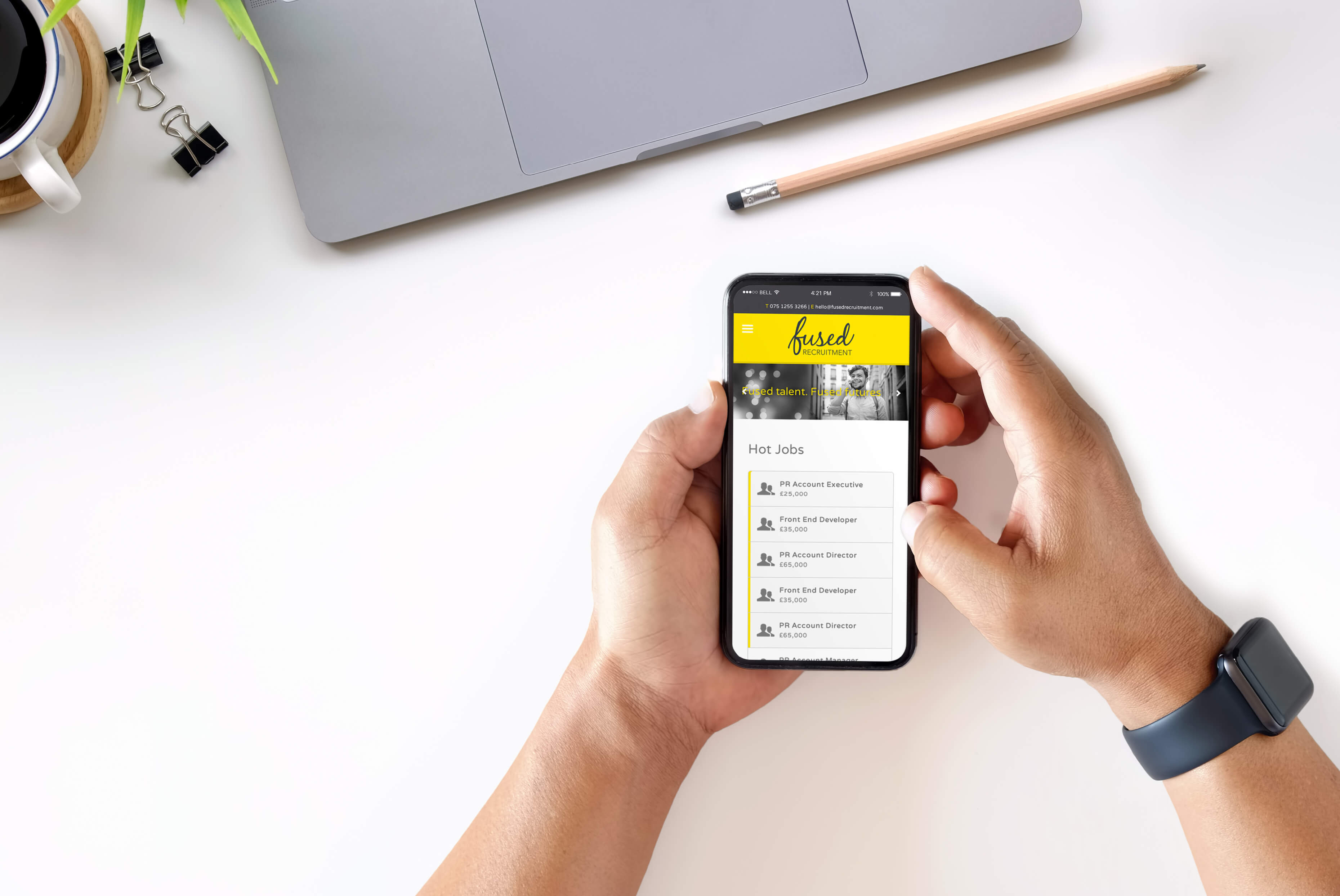 Fused Recruitment Mobile | Fused Recruitment Branding | Independent Marketing - IM London | London Branding Agency