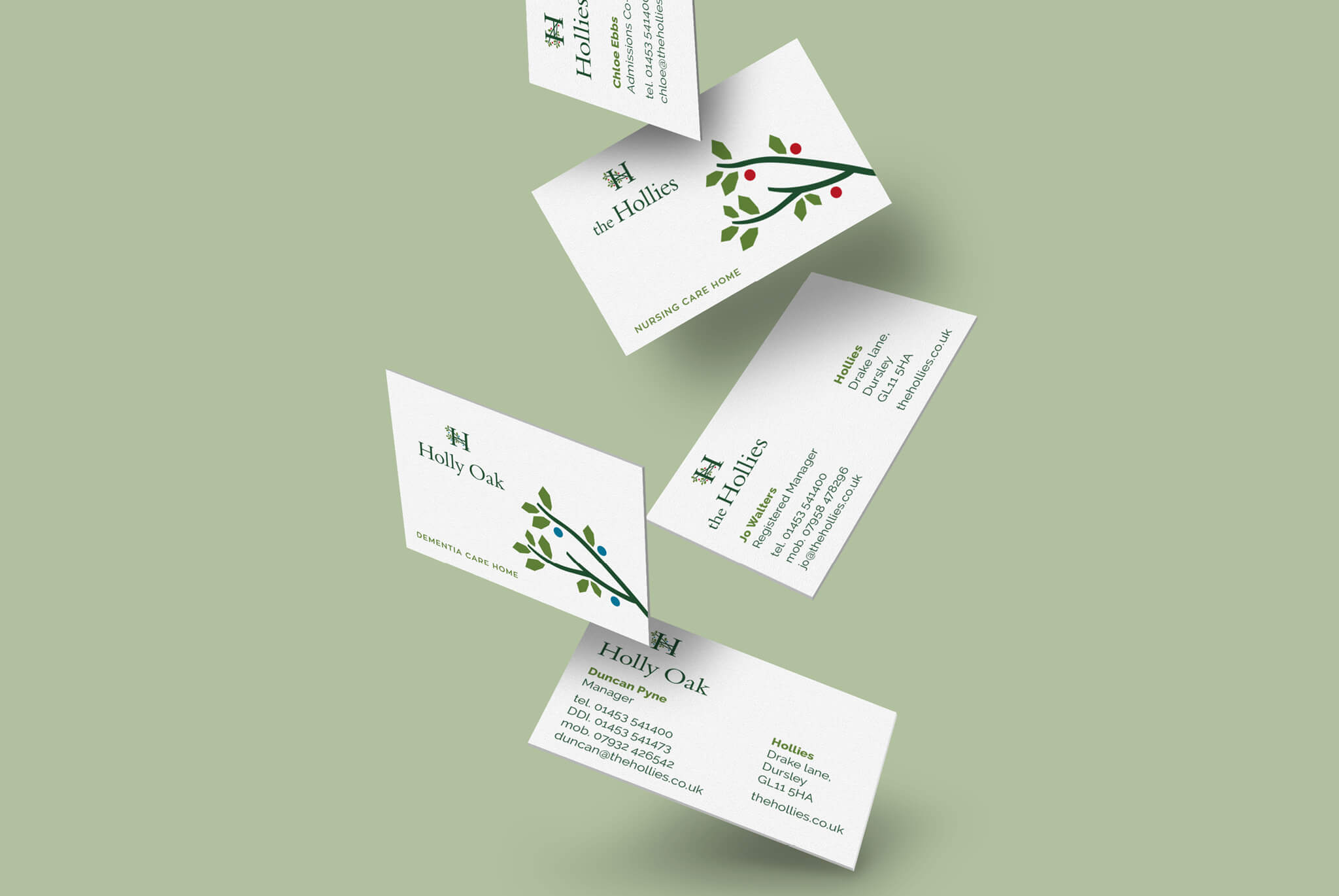 Hollies Business Cards