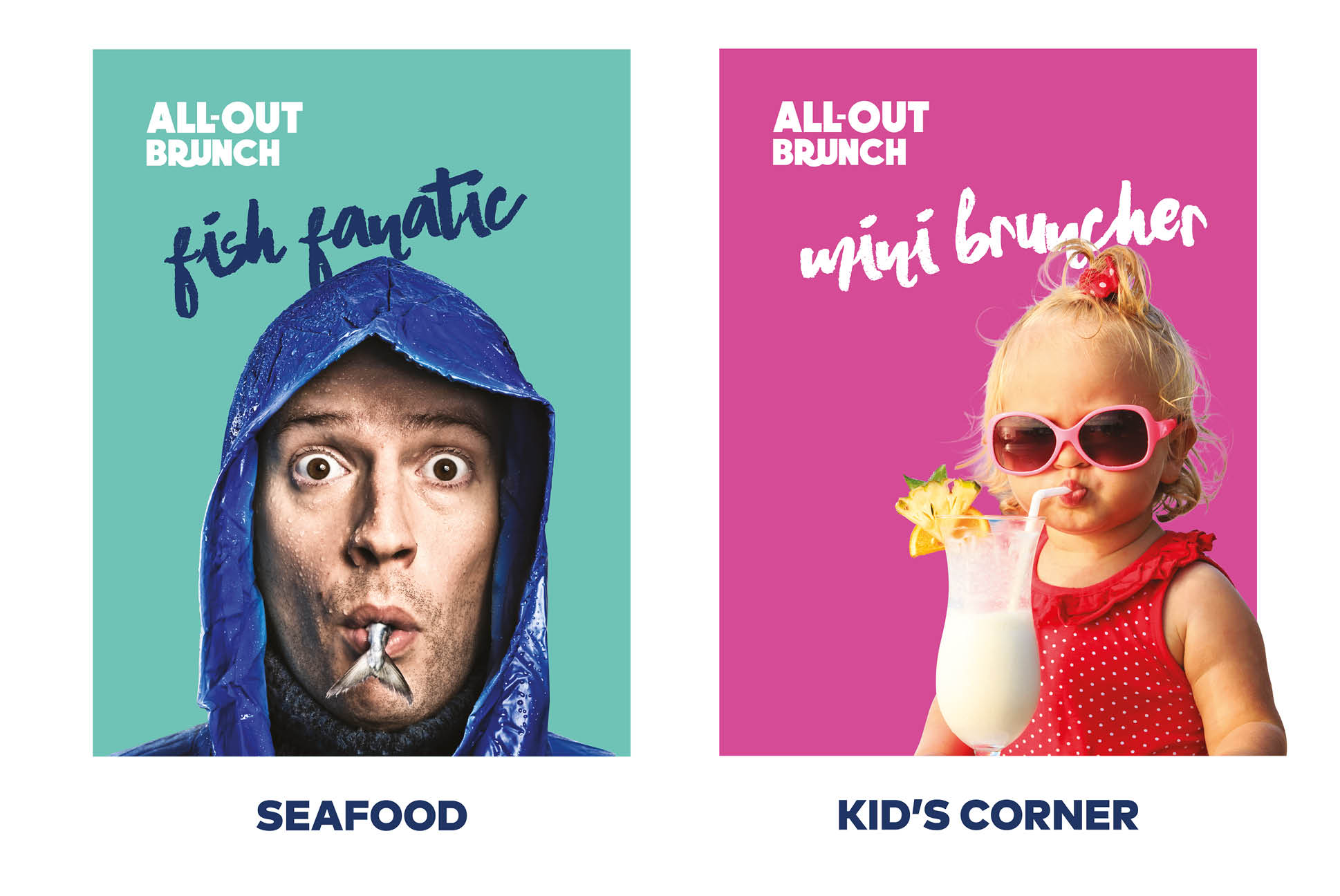 All-out Brunch Rotana characters | All-out Brunch Poster | Amwaj Rotana | Independent Marketing Campaign & Advertising Services | IM London