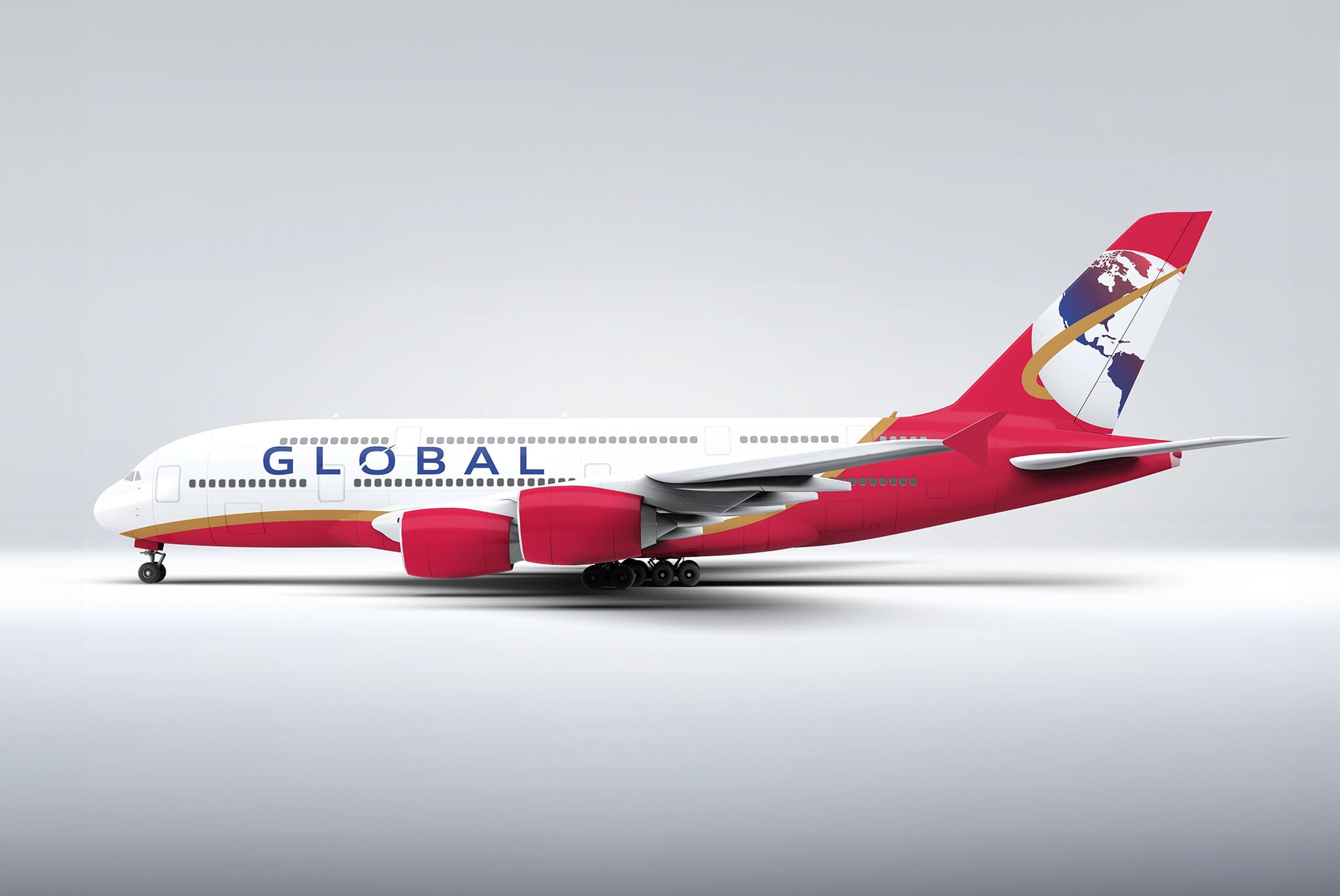 Global Airlines right side livery Americas globe